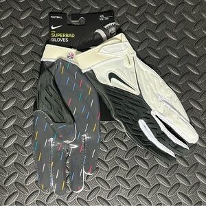 Mens Nike‎ Athletic Football Gloves White Multicolor Size 4XL